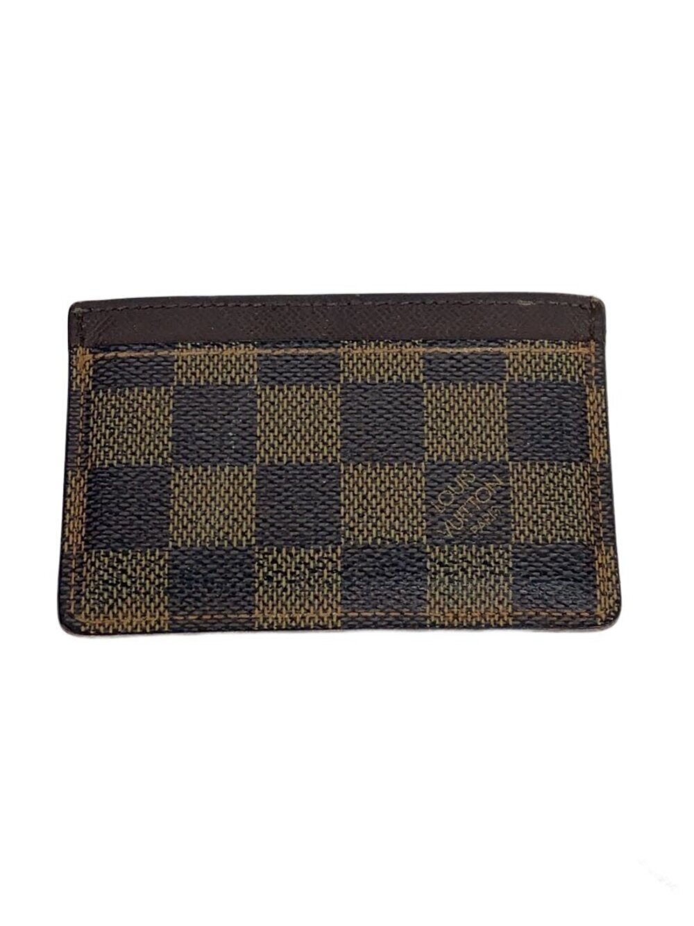 LOUIS VUITTON Porte Wallet Cartes Damier Ebene Brown All over